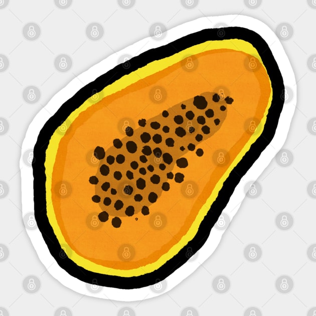 Papaya Sticker by Salty Siren Studios